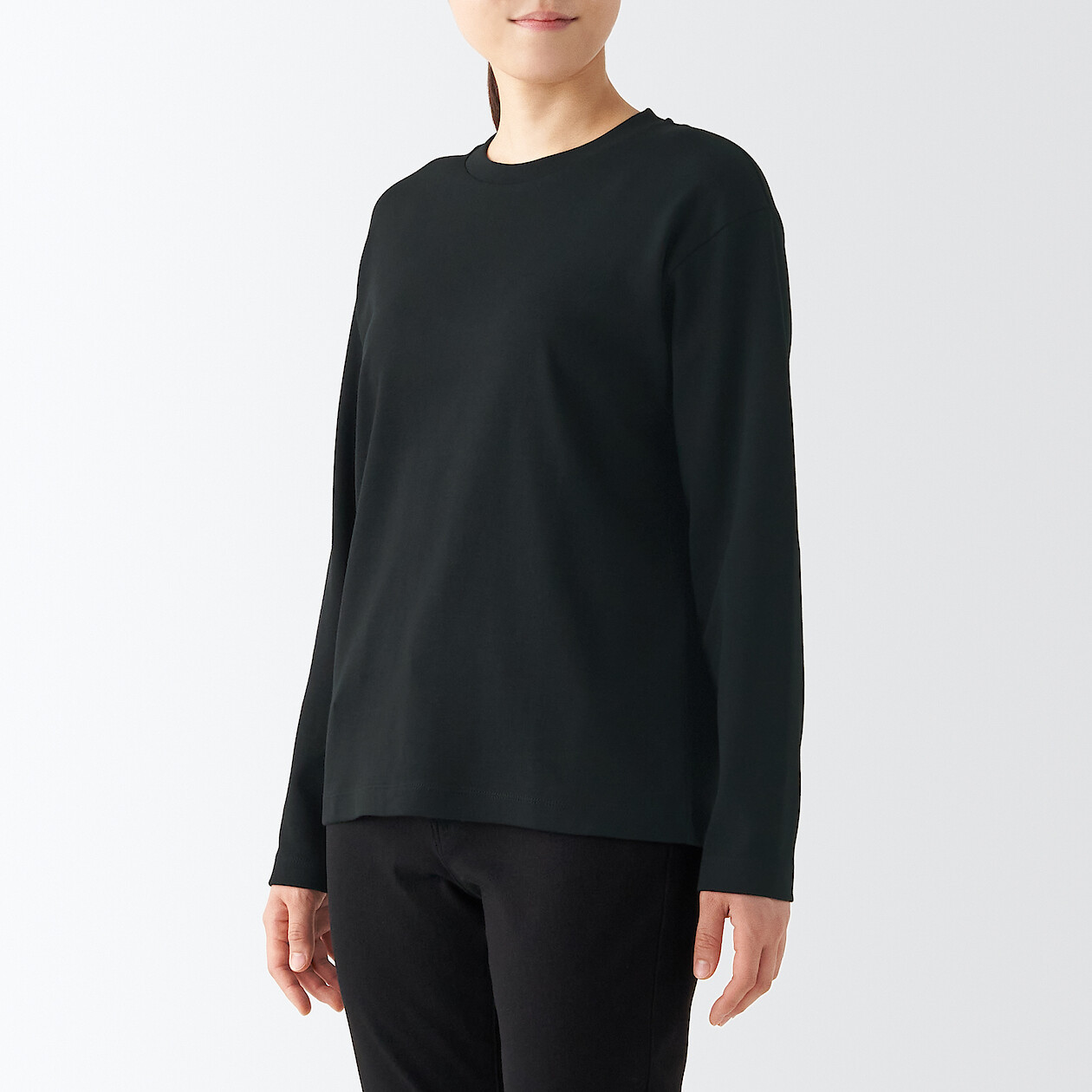 Women's Interlock Crew Neck Long Sleeve T‐shirt | MUJI