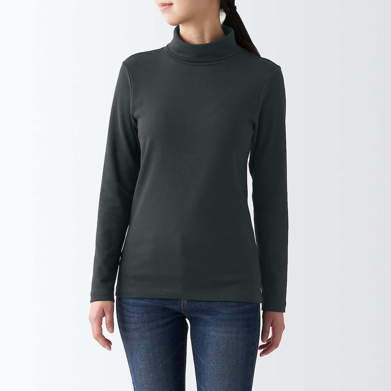 Women's Stretch Ribbed Turtle Neck T‐shirt 16475 MUJI