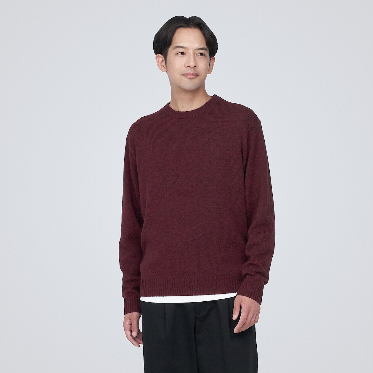 Men's Medium Knit Wool Crew Neck Jumper 18736 MUJI - Main Image