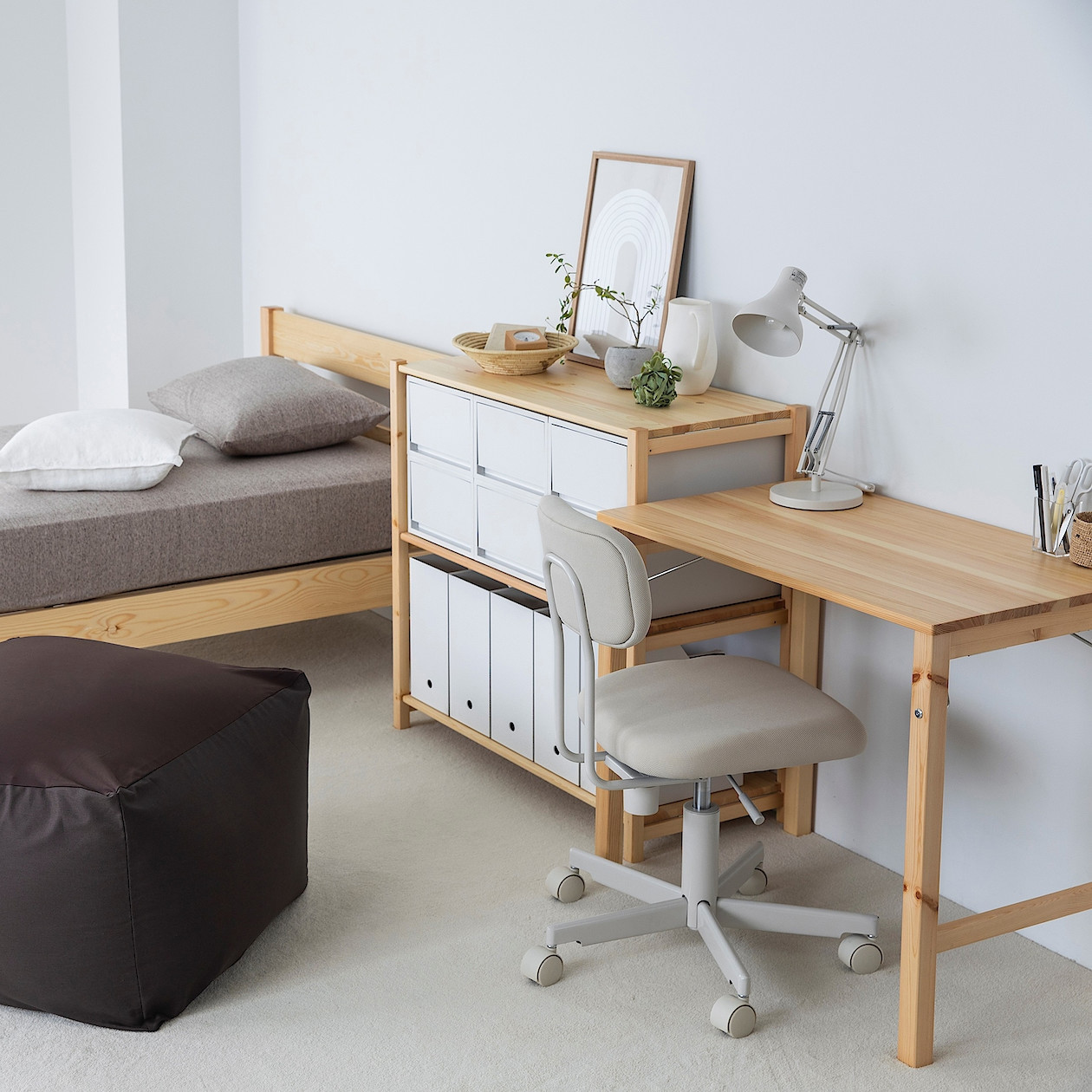 家具 Muji Unit Shelf Pine Shelving Unit ‐ Width 86 cm - 3 Tier | MUJI