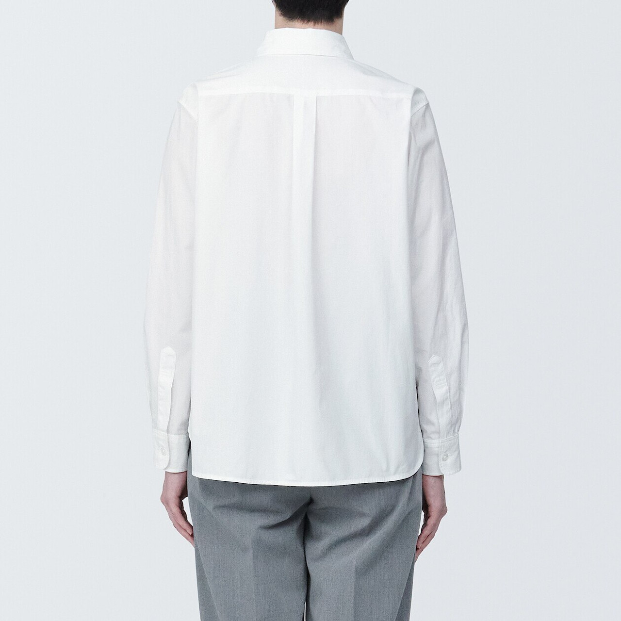 Women's Washed Cotton Long Sleeve Shirt | MUJI