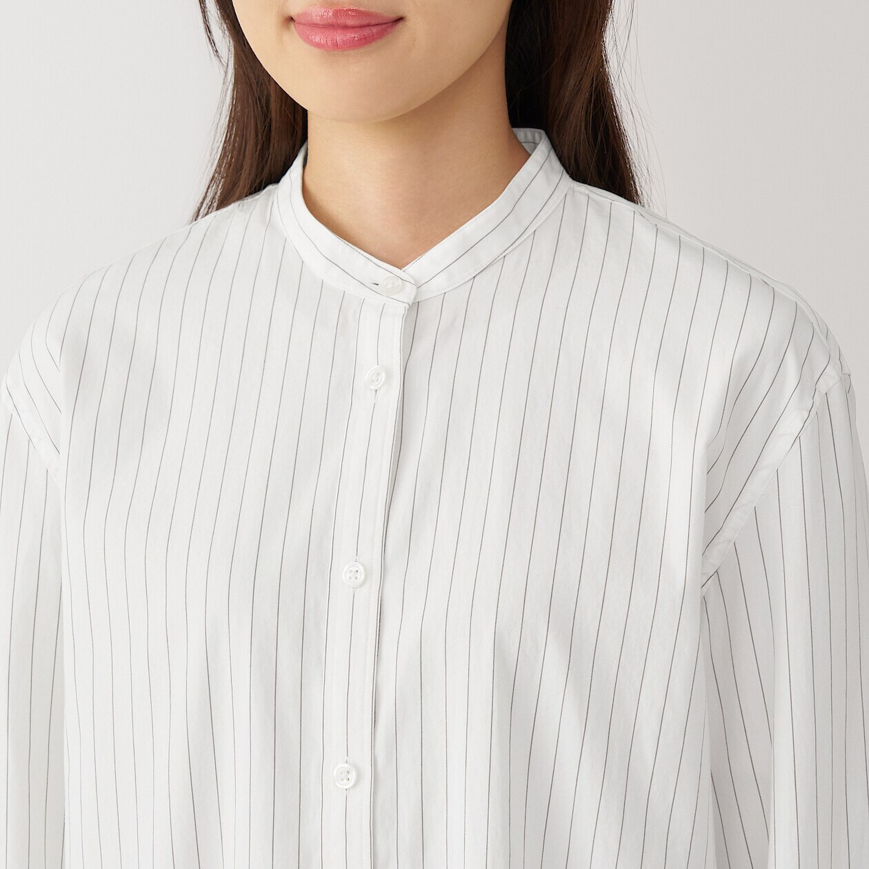 Women's Broad Cotton Stand Collar Shirt 19296 | MUJI