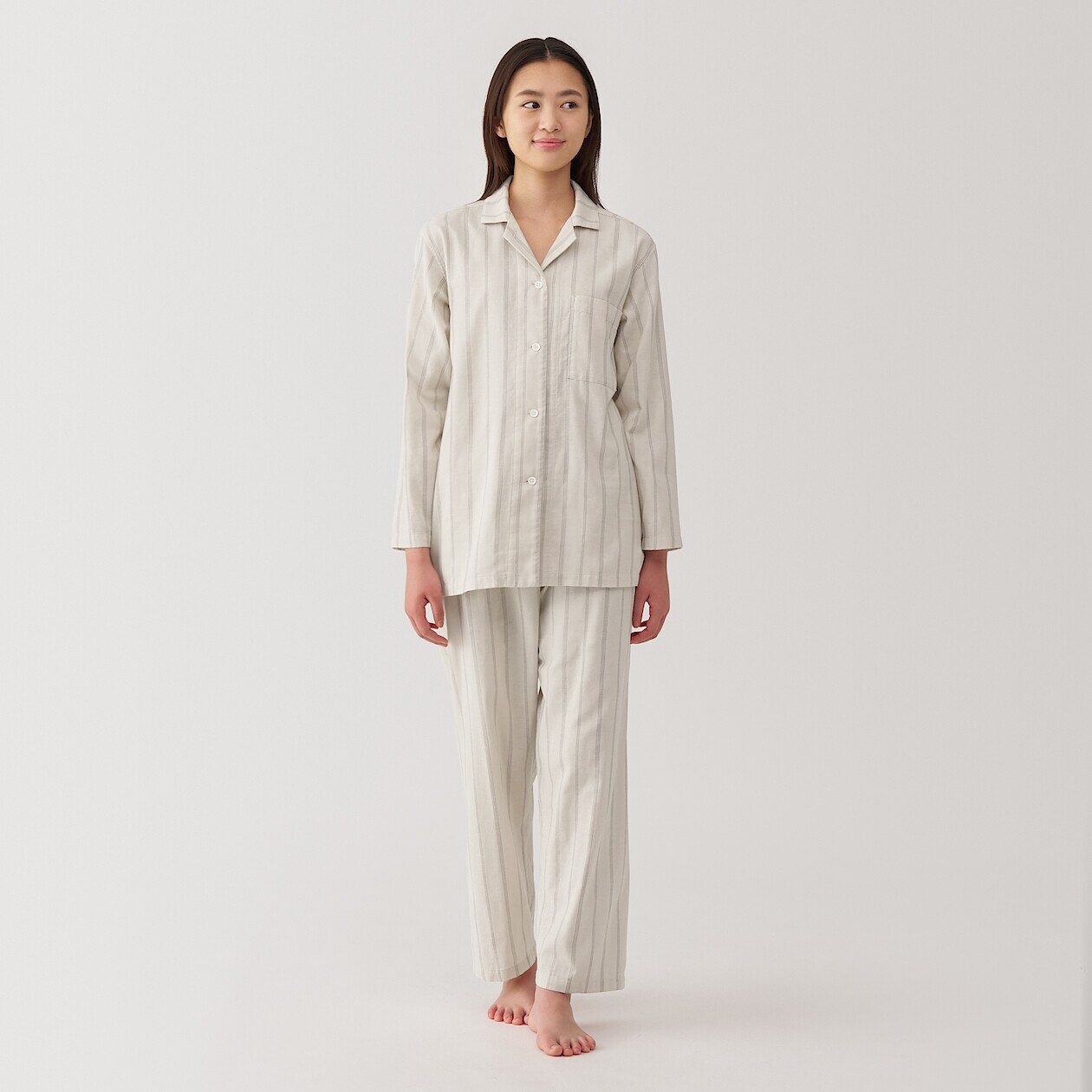 Pajamas Muji Kimono Pyjamas Women`s Side Seamless Double Gauze