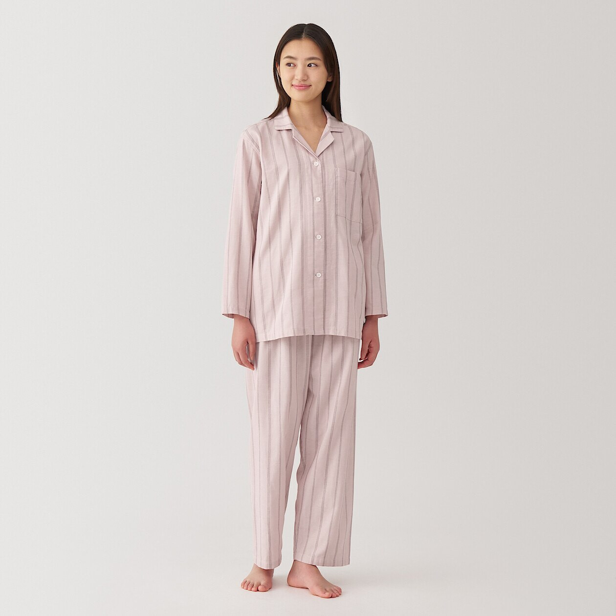 Pink Muji Pajamas Womens Women`s Side Seamless Double Gauze