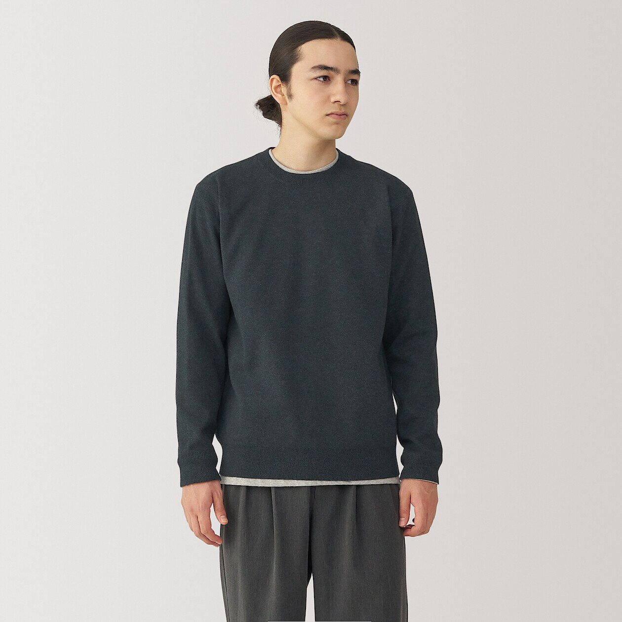 Men's Milano Rib Crew Neck Long Sleeve Jumper | MUJI
