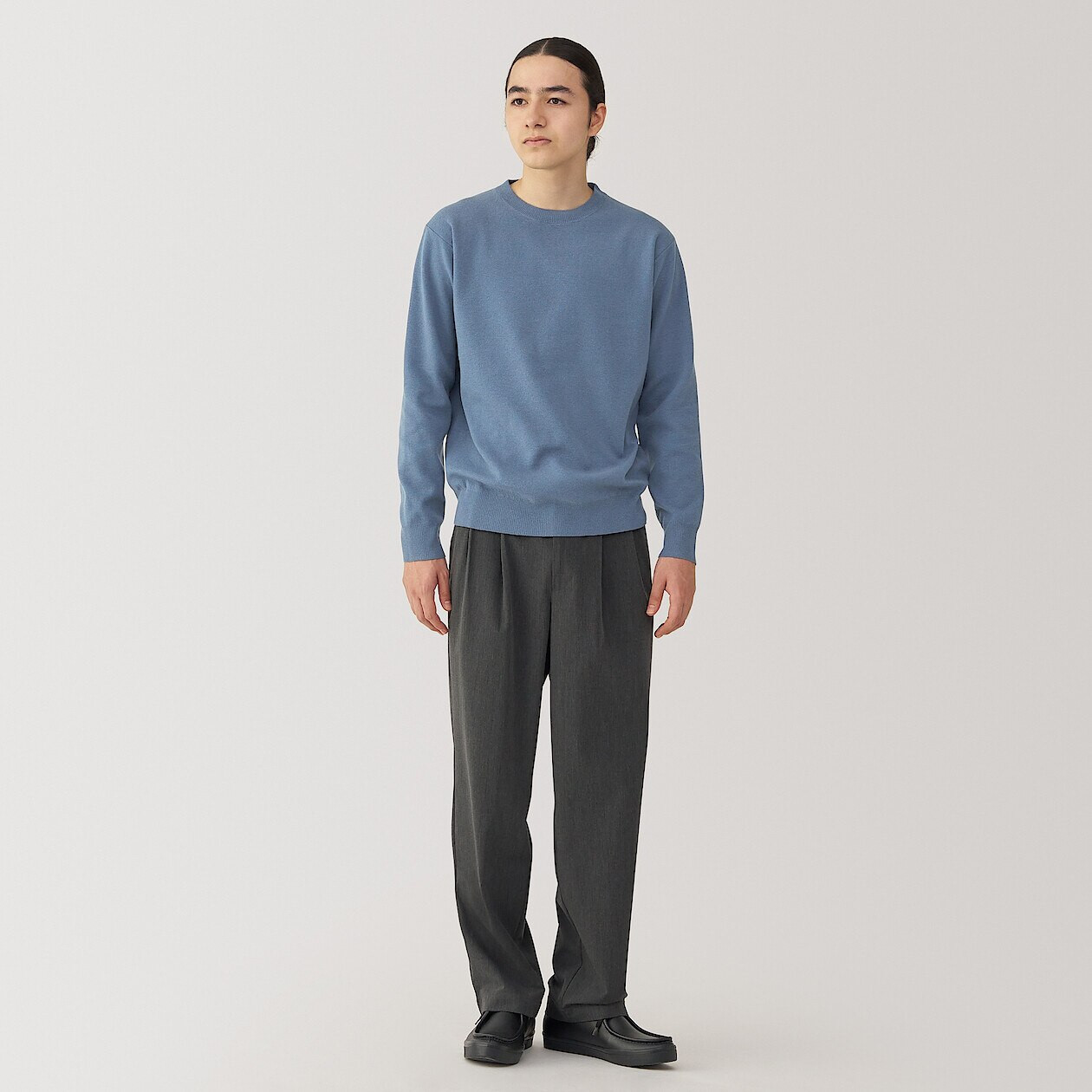 Men's Milano Rib Crew Neck Long Sleeve Jumper | MUJI
