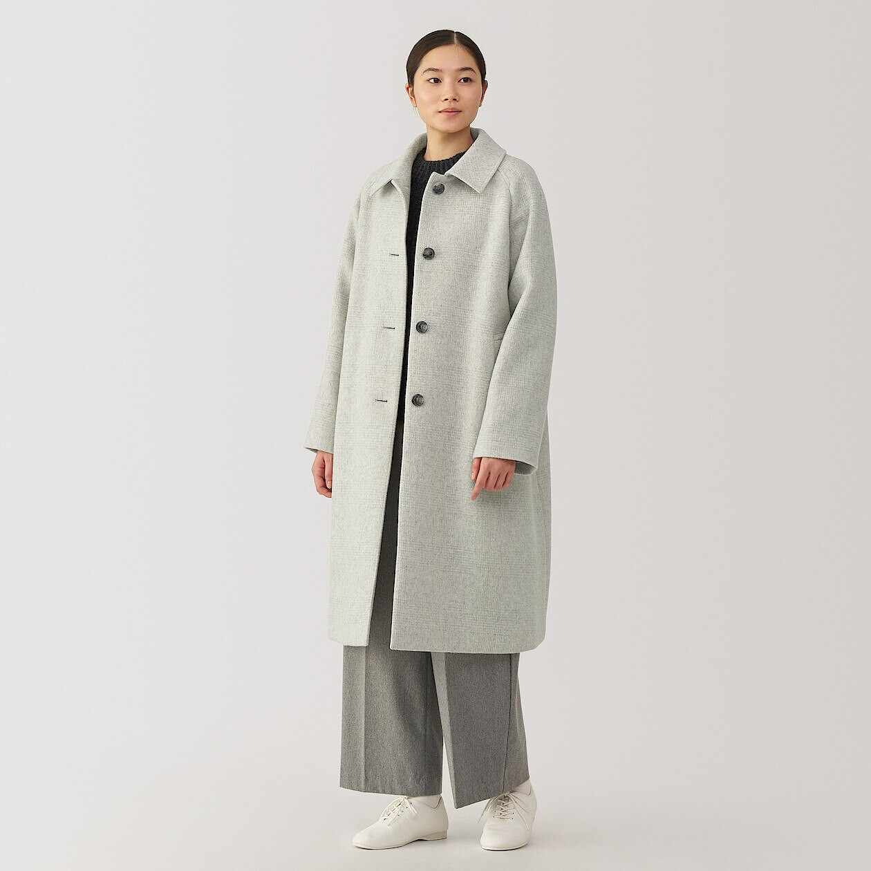 Women's Reclaimed Wool Chesterfield Coat MUJI