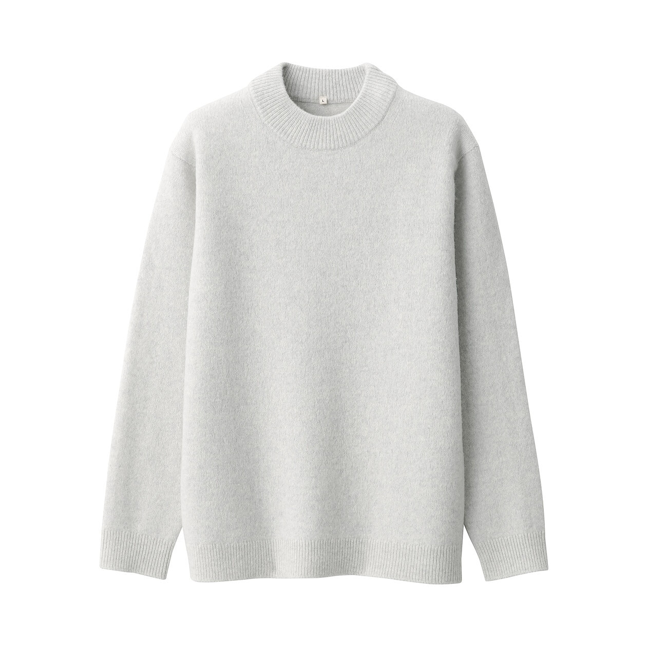Uniqlo Long Neck Sweater Mens White Grey Top Thick Long Sleeve Men