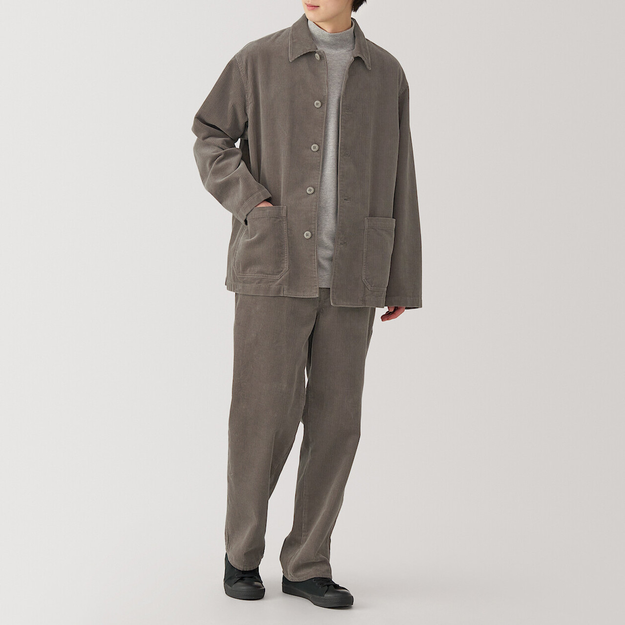 【BAON】Matoni corduroy cut wide brushed pants Men's Kapok Blend Corduroy Wide Leg Trousers | MUJI