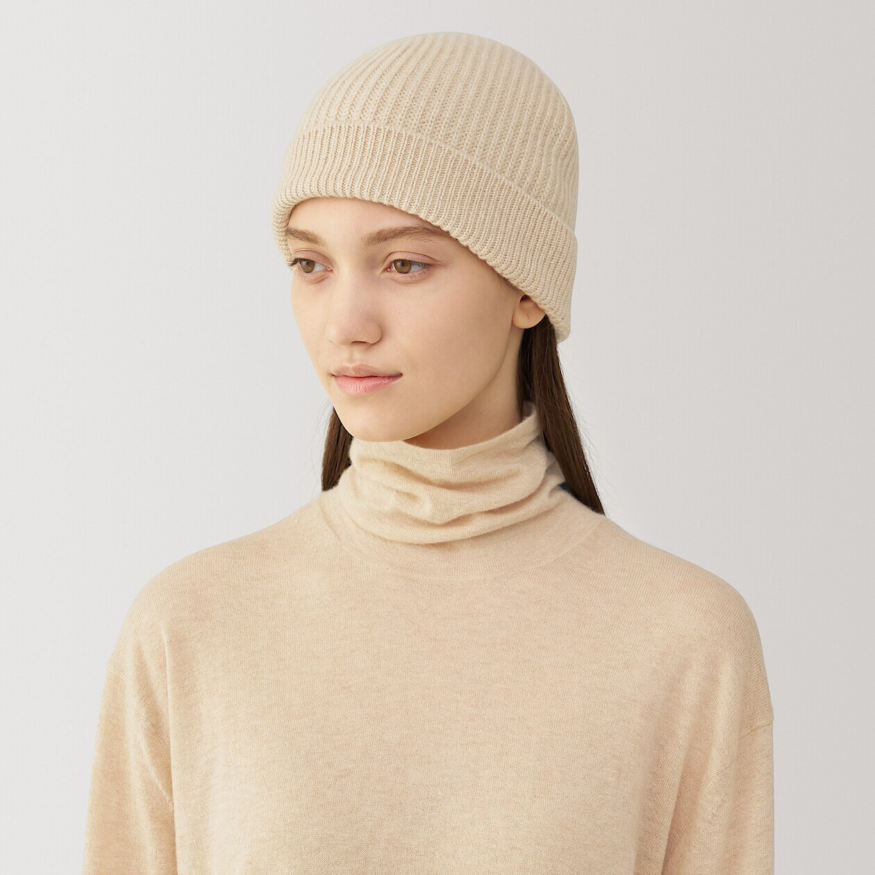 Cashmere Ribbed Beanie ‐ One Size | MUJI