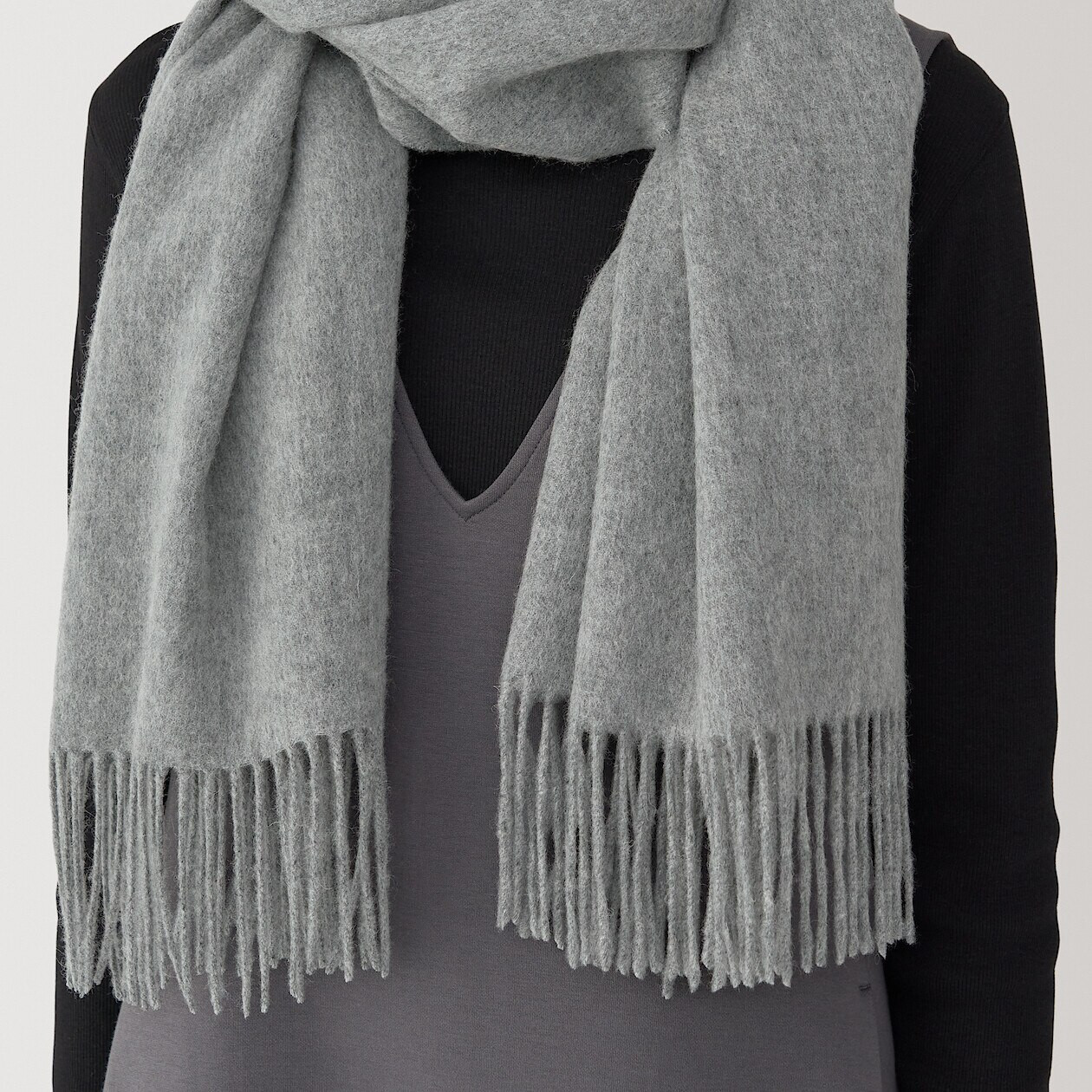 Unisex Wool Large Stole | MUJI