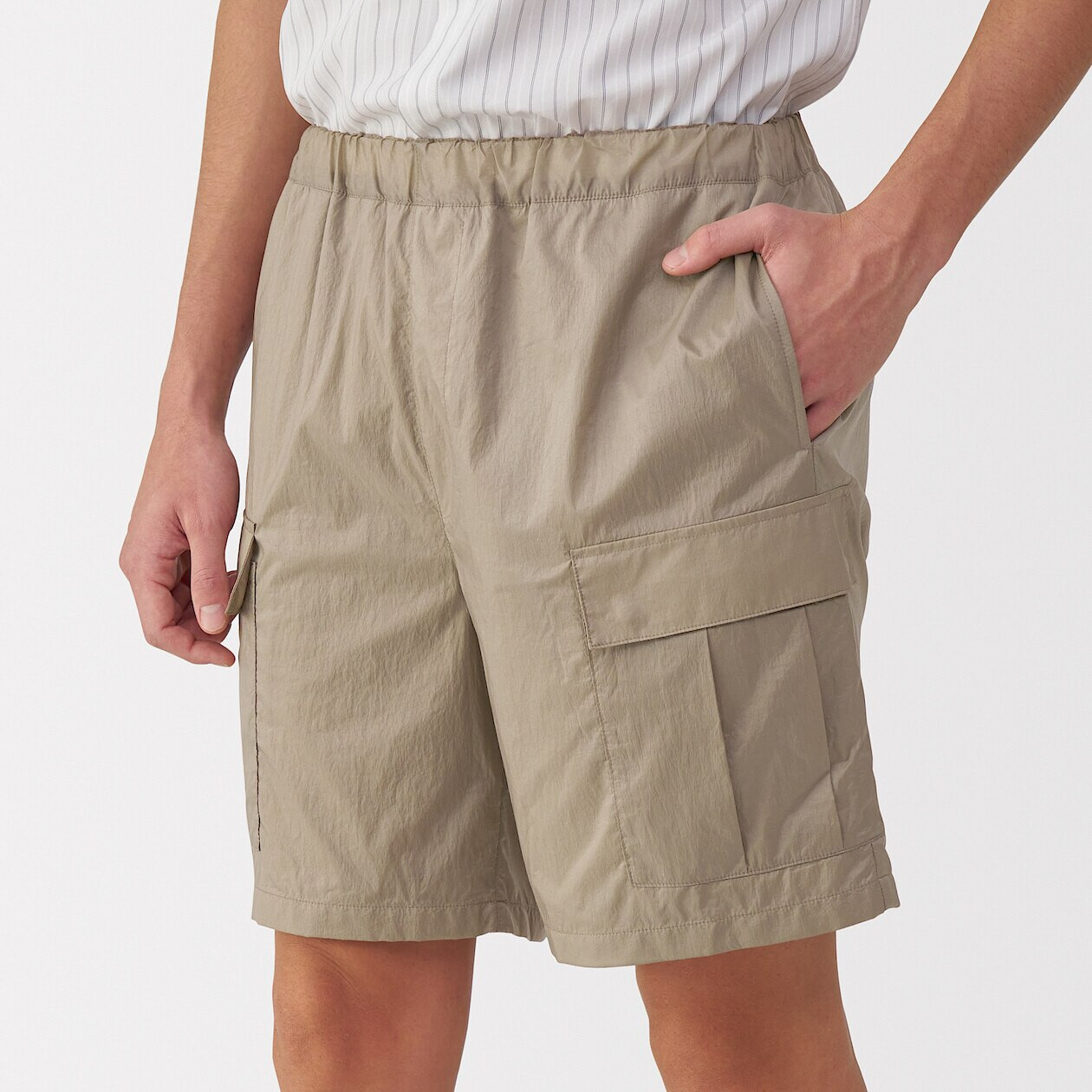 Men's Water‐Repellent Nylon Cargo Shorts | MUJI
