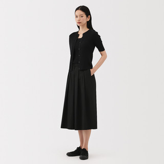 Women's High Twist Cotton Rib Short Sleeve Cardigan