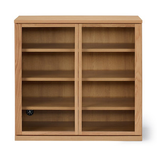 Oak Cabinet with Glass Doors