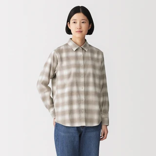 Women's Double‐Brushed Flannel Regular Collar Shirt