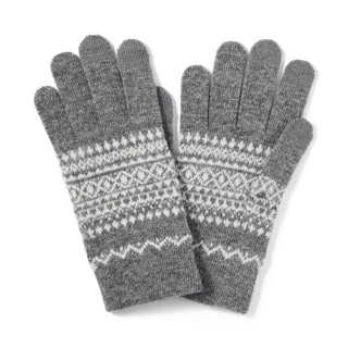 Unisex Merino Wool Blend Brushed Lining Jacquard Touchscreen Gloves 