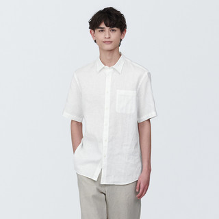 Men's Washed Linen Short Sleeve Shirt.