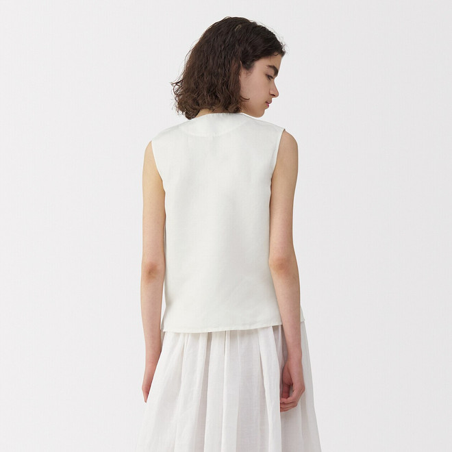 Women's Linen and Silk Sleeveless Blouse