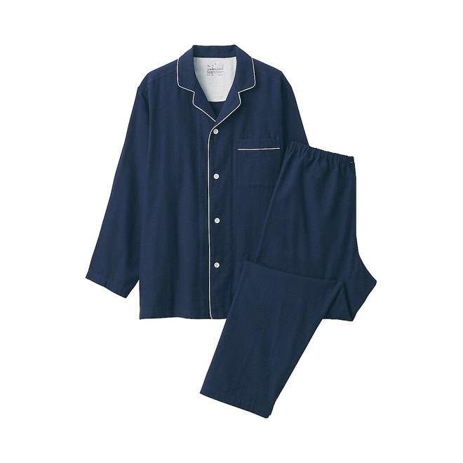 Men's Double Gauze Long Sleeve Pyjama Set