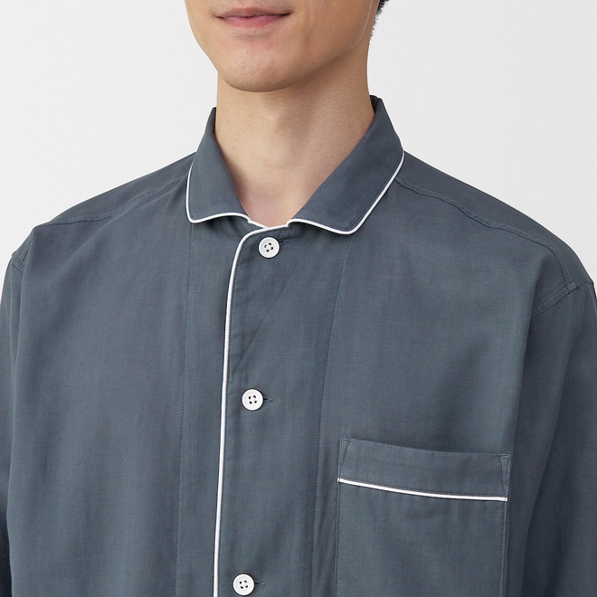Men's Double Gauze Long Sleeve Pyjama Set