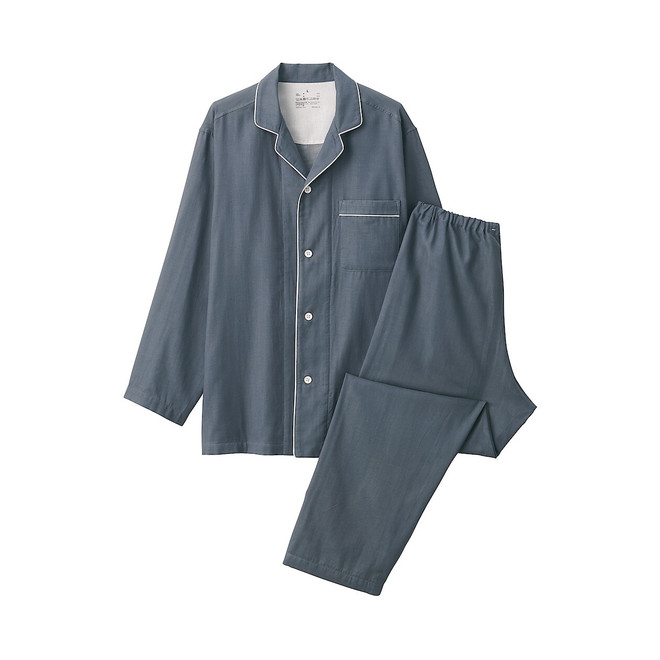 Men's Double Gauze Long Sleeve Pyjama Set