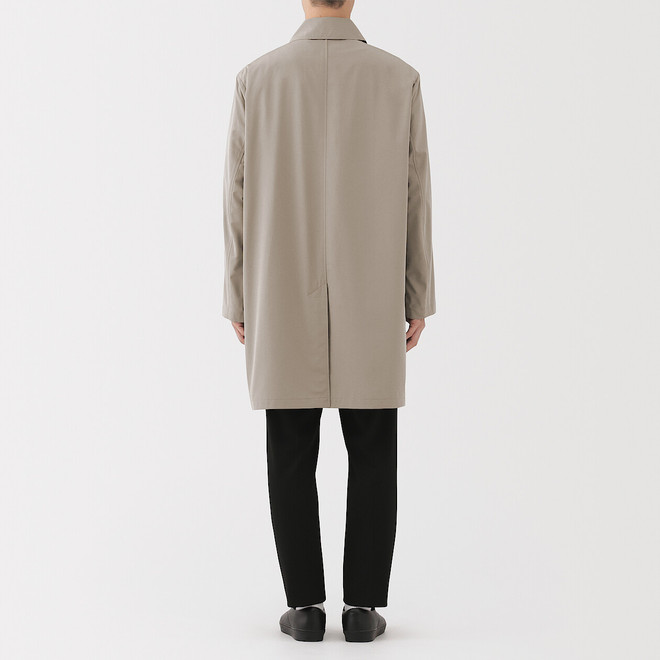 Men's Recycled Polyester Water‐Repellent Collar Coat.