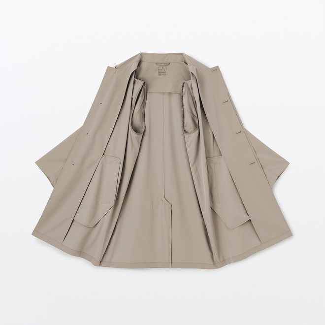 Men's Recycled Polyester Water‐Repellent Collar Coat.