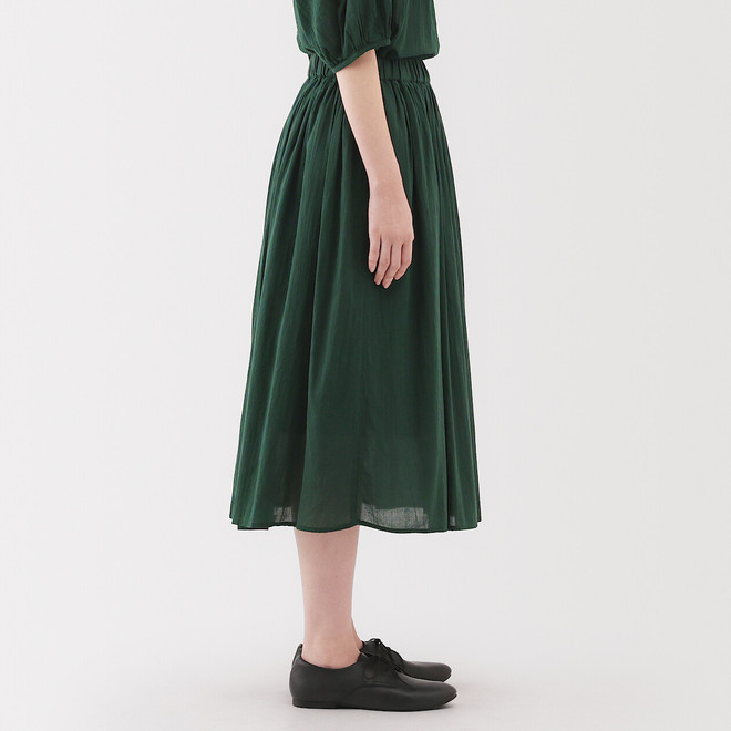 Women's Cotton Crepe Gathered Skirt
