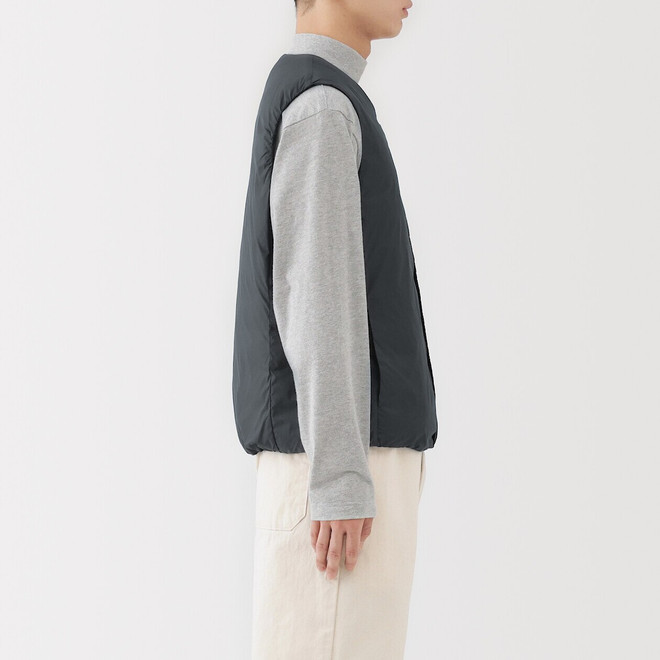 Men's Recycled Nylon Lightweight Down Packable Collarless Gilet