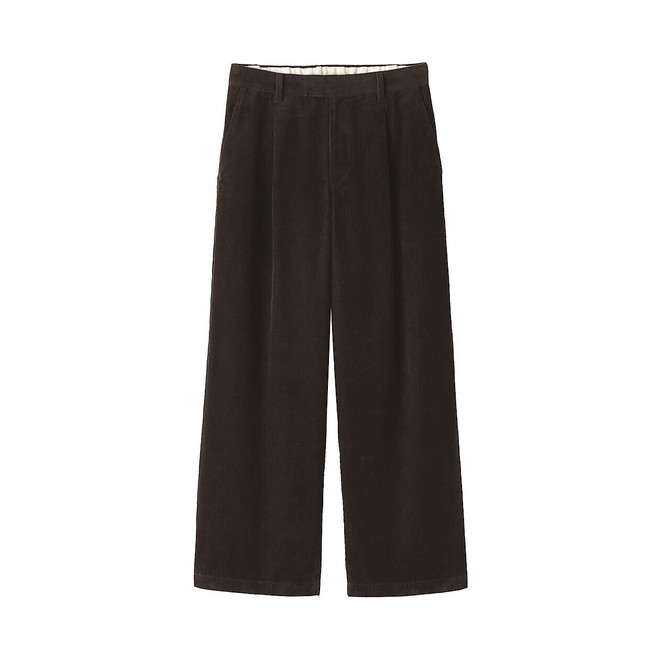 Women's Kapok Blend Corduroy Pleated Wide Leg Trousers