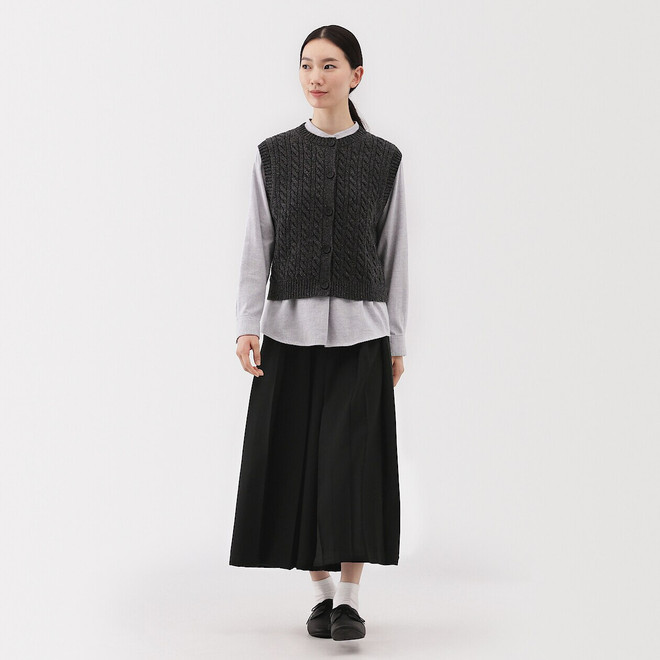 Unisex Brushed Wool Blend Hakama Trousers