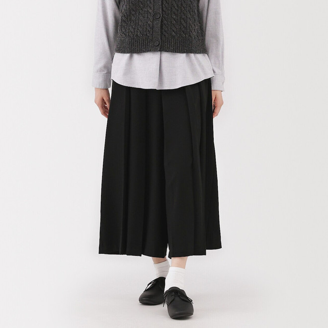 Unisex Brushed Wool Blend Hakama Trousers