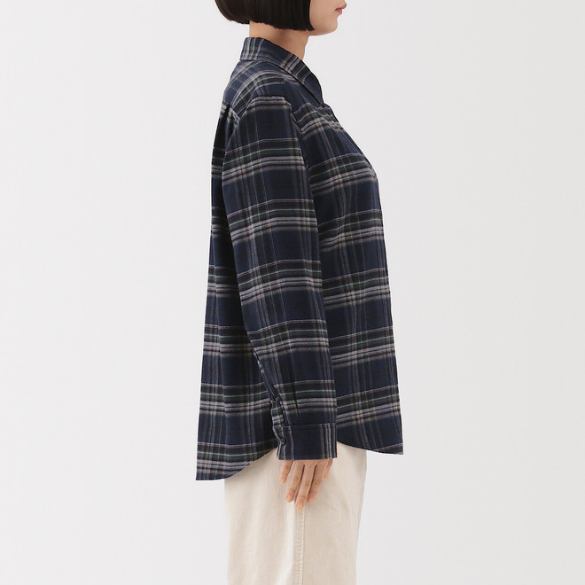 Women's Double‐Brushed Flannel Regular Collar Shirt