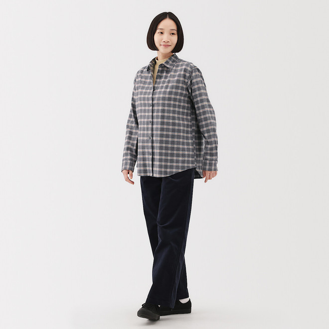 Women's Double‐Brushed Flannel Regular Collar Shirt