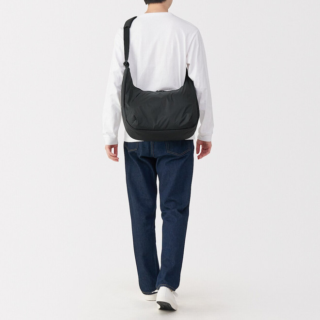 Recycled Nylon Water‐Repellent Padded 2‐Way Shoulder Bag