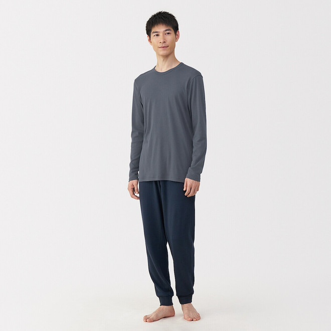 Men's Warm Cotton Crew Neck Long Sleeve T‐shirt