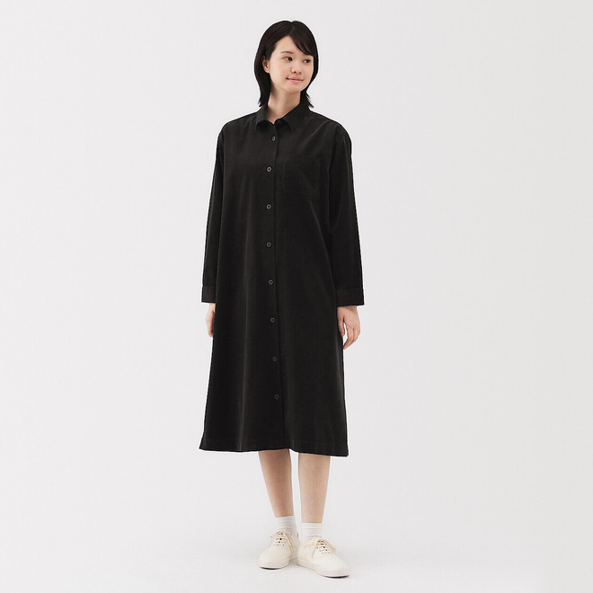 Women's Kapok Blend Corduroy Shirt Dress