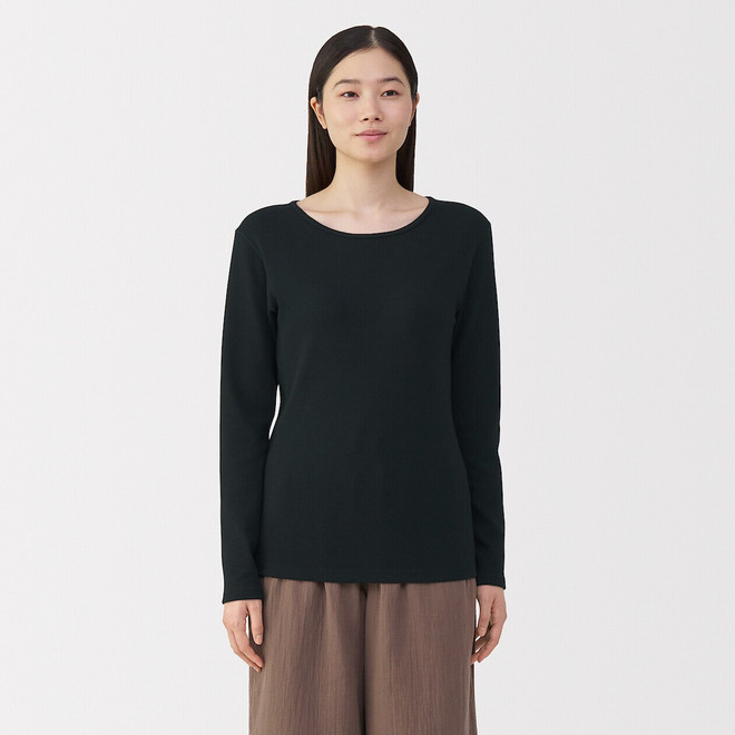 Women's Warm Cotton and Wool Crew Neck Long Sleeve T‐shirt