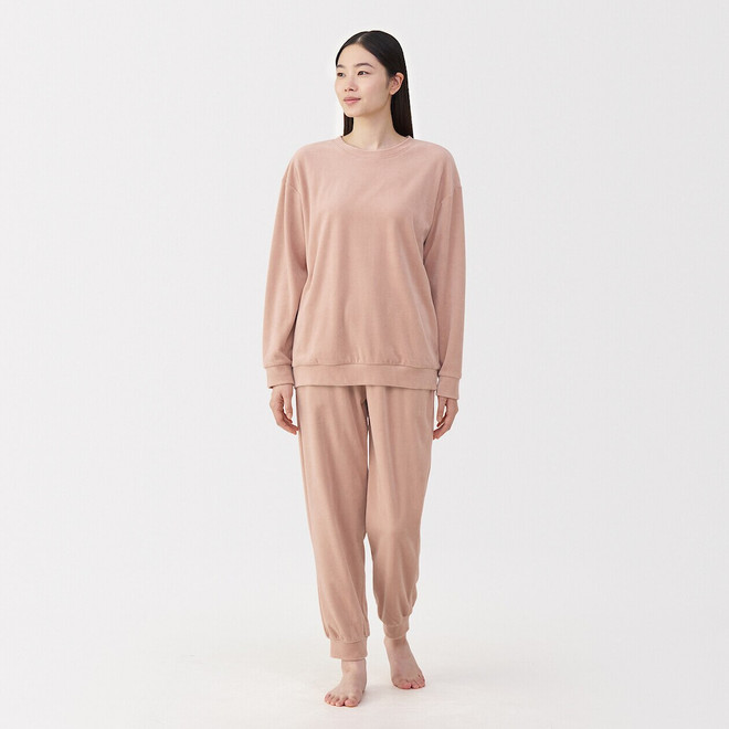 Women's Cotton Velour Long Sleeve Loungewear Set