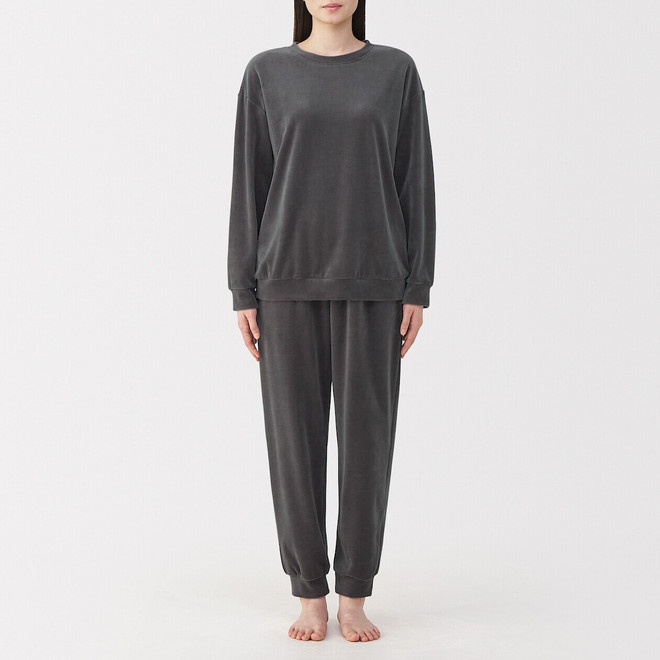 Women's Cotton Velour Long Sleeve Loungewear Set