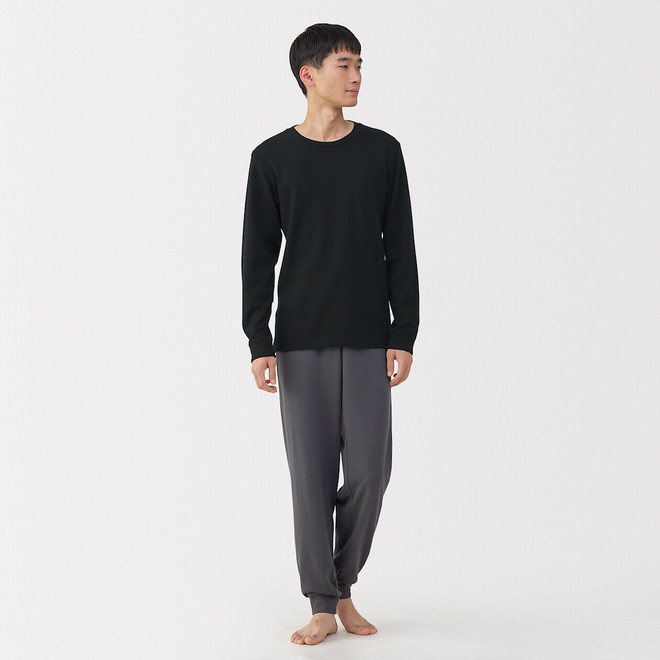 Men's Warm Cotton and Wool Crew Neck Long Sleeve T‐shirt