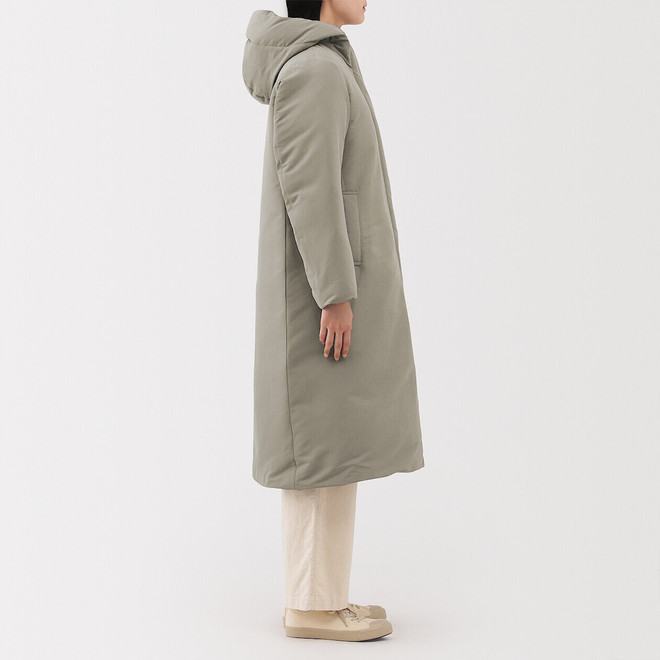 Women's Water‐Repellent Down Long Hooded Coat