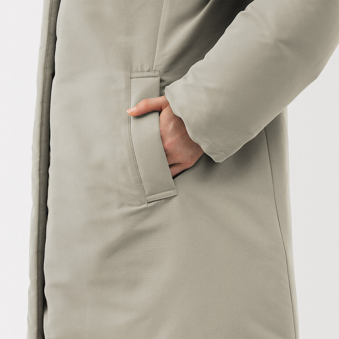 Women's Water‐Repellent Down Long Hooded Coat