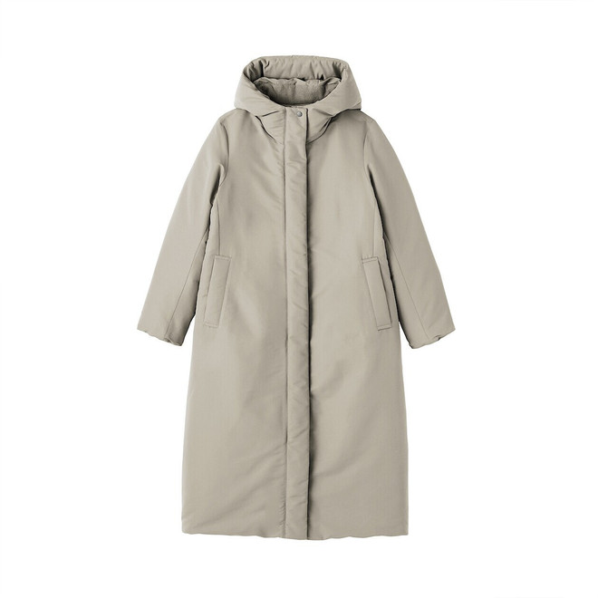 Women's Water‐Repellent Down Long Hooded Coat