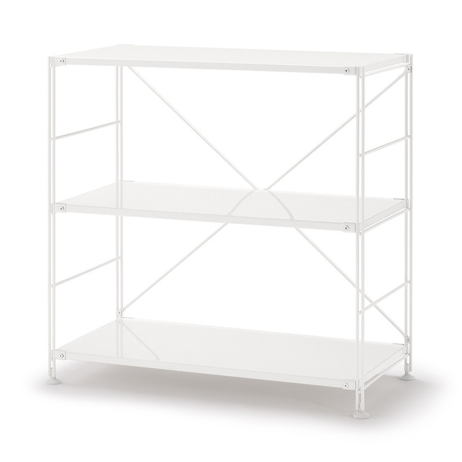 Light Grey Steel Shelving Unit - Width 86 cm - 3 Tier