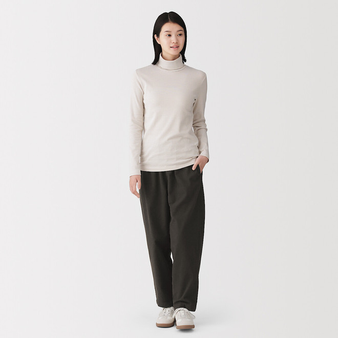 Women's Flannel Stretch Tapered Leg Trousers