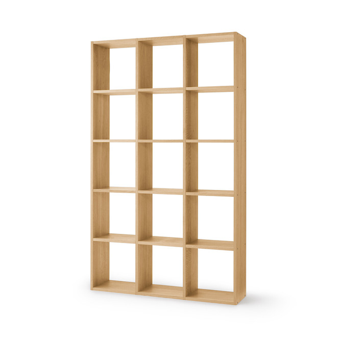 Oak Cube Shelving Unit ‐ 5 Tier, 15 Cube