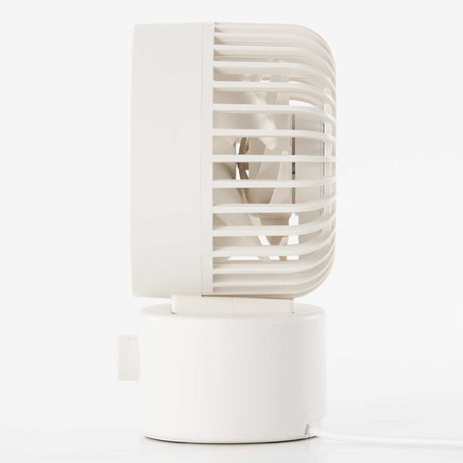 USB Oscillating Desk Fan White