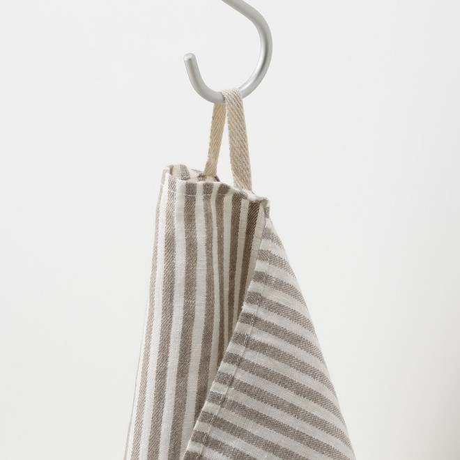 Linen Cloth Stripe  White X Ecru, Ecru X Black