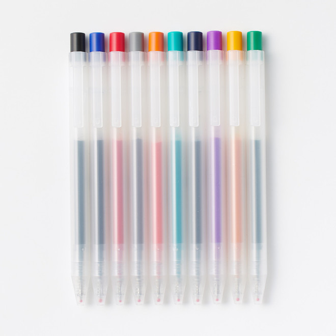 Smooth Gel Ink Retractable Ballpoint Pen 0.5mm‐ Set of 10